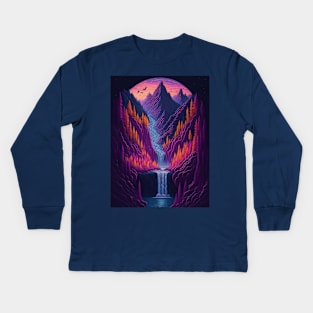 water fall two Kids Long Sleeve T-Shirt